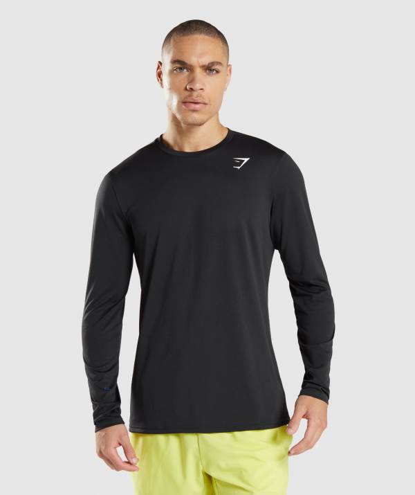 Panske Mikiny Gymshark Arrival Long Sleeve Čierne | TR2041836